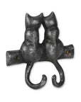Two Hook 5" Black Cast Iron Cats Wall Hook
