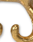 Two Hook 5" Gold Cast Iron Cats Wall Hooks