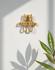 Two Hook 5" Gold Cast Iron Cats Wall Hooks