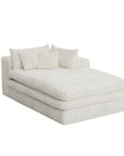 67" White Corduroy Left Hand Facing Chaise Lounge Chair