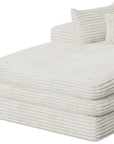 67" White Corduroy Left Hand Facing Chaise Lounge Chair