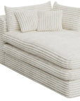 67" White Corduroy Left Hand Facing Chaise Lounge Chair
