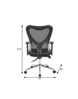 Black And Silver Adjustable Height Swivel Rolling Office Chair