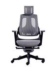 Gray And Black Adjustable Height Swivel Rolling Executive Office Chair