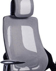 Gray And Black Adjustable Height Swivel Rolling Executive Office Chair