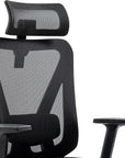 Black And Silver Adjustable Height Swivel Rolling Office Chair