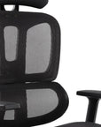 Black Adjustable Height Swivel Rolling Office Chair With Footrest