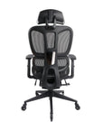 Black Adjustable Height Swivel Rolling Office Chair With Footrest
