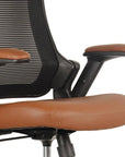 Brown Adjustable Height Swivel Rolling Office Chair