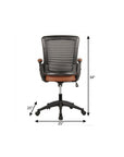 Brown Adjustable Height Swivel Rolling Office Chair
