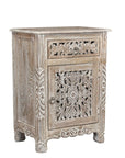 Five Piec Gray Solid Wood Bedroom Set With Mirror