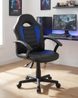 Blue Adjustable Height Swivel Rolling Gaming Chair