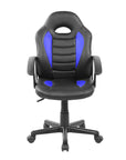 Blue Adjustable Height Swivel Rolling Gaming Chair