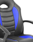 Blue Adjustable Height Swivel Rolling Gaming Chair