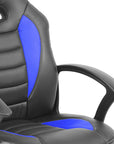 Blue Adjustable Height Swivel Rolling Gaming Chair