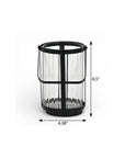 7" Black Glass Tabletop Lantern Candle Holder