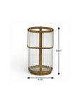 9" Gold Glass Tabletop Lantern Candle Holder