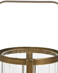 7" Gold Glass Tabletop Lantern Candle Holder