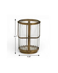 7" Gold Glass Tabletop Lantern Candle Holder