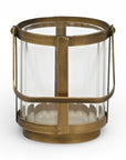 5" Gold Glass Tabletop Lantern Candle Holder