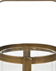 5" Gold Glass Tabletop Lantern Candle Holder