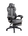 Gray Adjustable Height Swivel Rolling Racecar Executive Office Chair