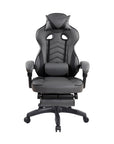 Gray Adjustable Height Swivel Rolling Racecar Executive Office Chair
