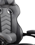 Gray Adjustable Height Swivel Rolling Racecar Executive Office Chair