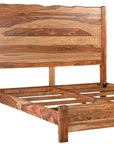 Five Piec Brown Solid Wood Bedroom Set With Mirror