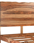Five Piec Brown Solid Wood Bedroom Set With Mirror