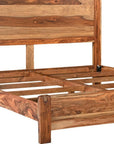 Five Piec Brown Solid Wood Bedroom Set With Mirror