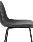 Set of Two 29" Black Faux Leather And Aluminum Bar Height Bar Chairs