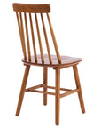Set of Two Walnut Solid Wood Windsor Back Dining Side Chairs