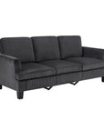 84" Dark Gray Corduroy Sofa