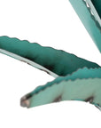 20" Turquoise Metal Succulent Garden Hanging Wall or Door Decor
