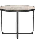 42" Black Glass And Aluminum Cross Leg Base Round Top Dining Table