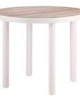 36" Natural and White Glass Wood and Aluminum Round Outdoor Dining Table