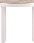 36" Natural and White Glass Wood and Aluminum Round Outdoor Dining Table