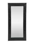 64" Black Solid Wood Leaning Framed Full Length Mirror