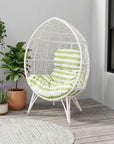 39" Gray Steel Outdoor Egg Chair with Gray Cushion