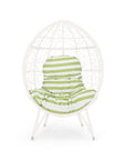 39" Gray Steel Outdoor Egg Chair with Gray Cushion
