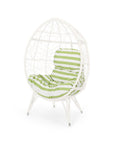 39" Gray Steel Outdoor Egg Chair with Gray Cushion