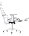 Light Gray And White Adjustable Height Swivel Rolling Gaming Chair With Footrest