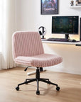 Pink and Black Adjustable Height Faux Fur Swivel Rolling Gaming Chair