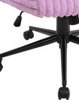 Pink and Black Adjustable Height Faux Fur Swivel Rolling Gaming Chair