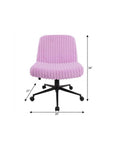 Pink and Black Adjustable Height Faux Fur Swivel Rolling Gaming Chair