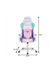 Pink Purple And White And White Swivel Rolling Gaming Chair