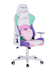 Pink Purple And White And White Swivel Rolling Gaming Chair