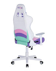 Pink Purple And White And White Swivel Rolling Gaming Chair