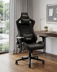 Black Swivel Rolling Racecar Gaming Chair